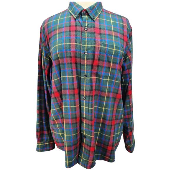 L.L. Bean Other - L.L Bean Traditional Fit Flannel Shirt Men XLARGE Green Red Western Scotch Plaid